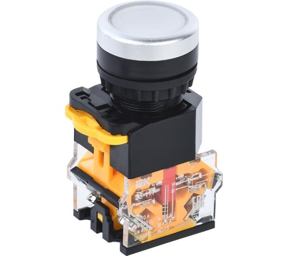 Кнопка IEK D8-11T d=22мм 1NO+1NC с фиксацией белая BBT30-11T-3-21-K01