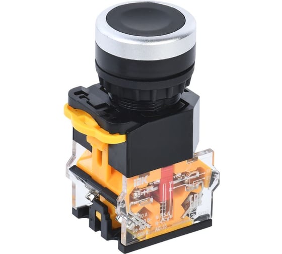 Кнопка IEK D8-11 d=22мм 1NO+1NC черная BBT30-11-3-22-K02