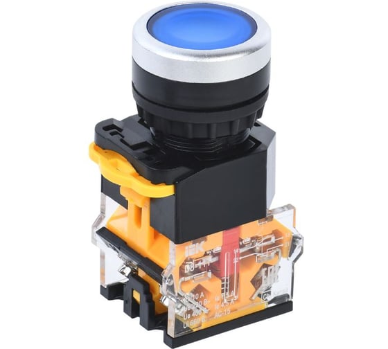 Кнопка IEK D8-11T d=22мм 1NO+1NC с фиксацией синяя BBT30-11T-3-21-K07