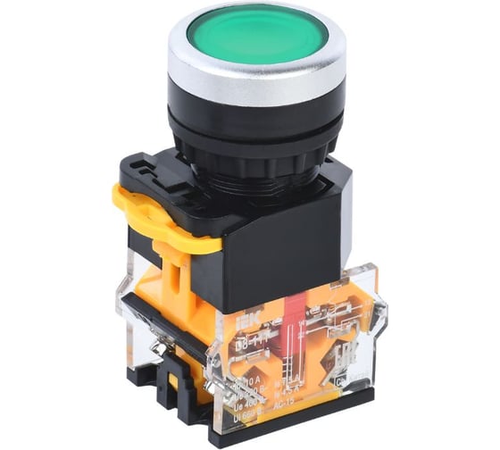 Кнопка IEK D8-11T d=22мм 1NO+1NC с фиксацией зеленая BBT30-11T-3-21-K06