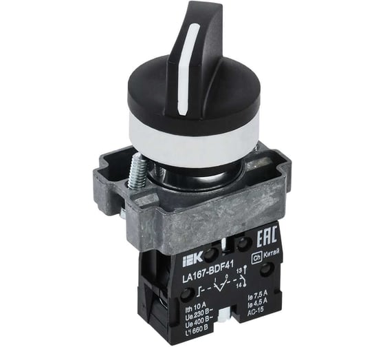 Переключатель IEK LA167-BDF41 2 положения 1NO черный BSW20-BDF41-1-24-67-2-K02