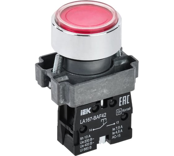 Кнопка IEK LA167-BAF42 d=22мм 1NC красная BBT20-BAF42-2-22-67-K04