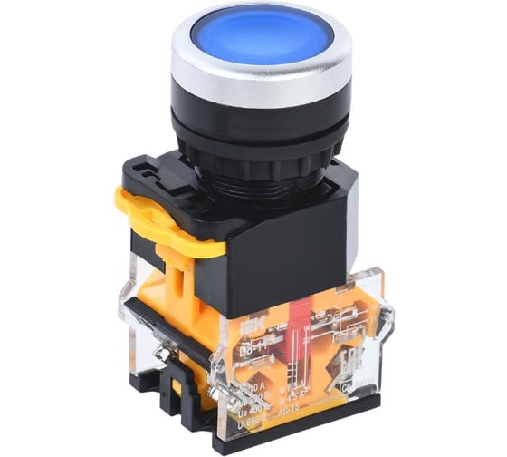 Кнопка IEK D8-11 d=22мм 1NO+1NC синяя BBT30-11-3-22-K07