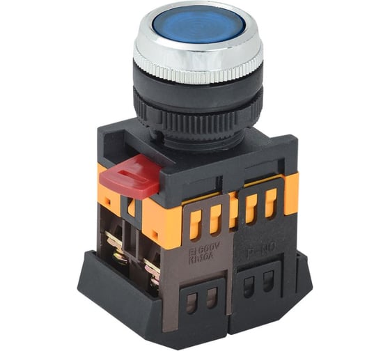 Кнопка GENERICA ABLFS-22 синий d22мм неон/240В NO+NC BBT30-ABLFS-K07