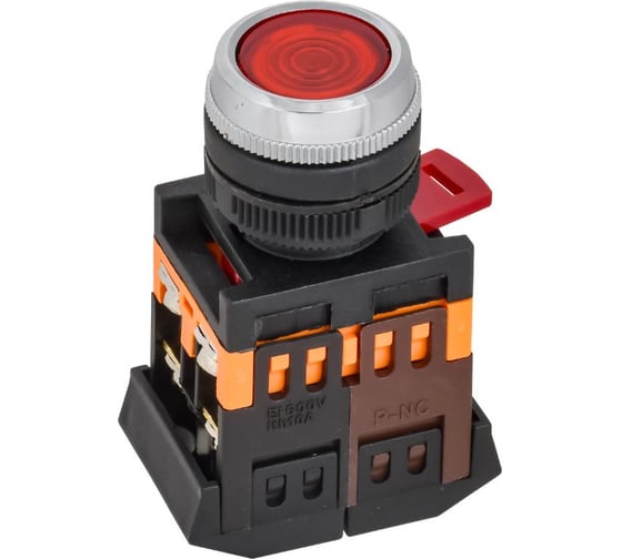 Кнопка GENERICA ABLFS-22 красный d22мм неон/240В NO+NC BBT30-ABLFS-K04