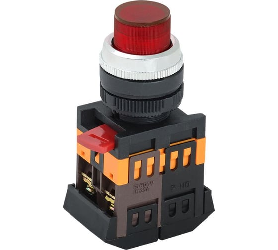 Кнопка GENERICA ABLFP-22 красный d22мм неон/240В 1з+1р IEK BBT20-ABLFP-K04