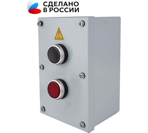 Пост кнопочный Электротехник ПКУ-15-21.121-54У2 (D22мм, 1*черная, НО и НЗ и 1*красная, НО и НЗ, PG19, IP54) серия БАЗА ET186977