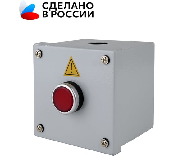 Пост кнопочный Электротехник ПКУ-15-21.111-54У2 (D22мм, 1*красная, НО и НЗ, PG13.5, IP54) серия БАЗА ET186979