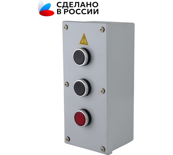 Пост кнопочный Электротехник ПКУ-15-21.131-54У2 (D22мм 2*черная, НО и НЗ и 1*красная, НО и НЗ, PG19, IP54) серия БАЗА ET186982