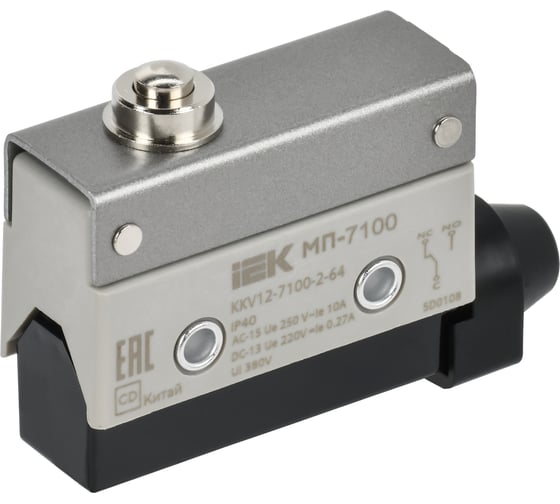 Микропереключатель концевой IEK МП-7100 толкатель IP40 KKV12-7100-2-64