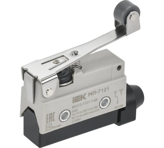 Микропереключатель концевой IEK МП-7121 рычаг с роликом IP40 KKV12-7121-1-64
