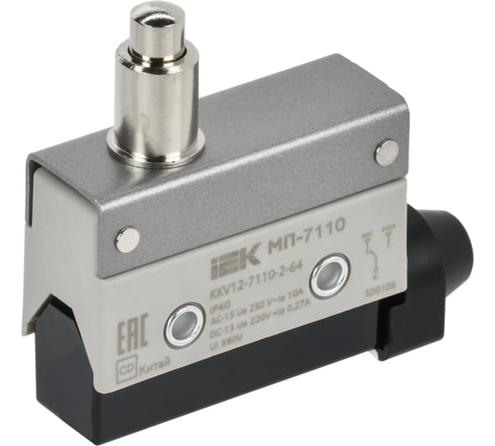 Микропереключатель концевой IEK МП-7110 удлиненный толкатель IP40 KKV12-7110-2-64
