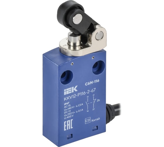 Выключатель концевой IEK C6N-116 толкатель с рычажным роликом правый IP67 KKV12-P116-2-67