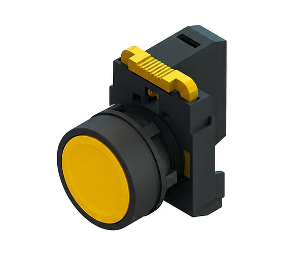 Кнопка EKF SB-31 плоская с фиксацией 1NO желтая IP65 SB-3110-Y