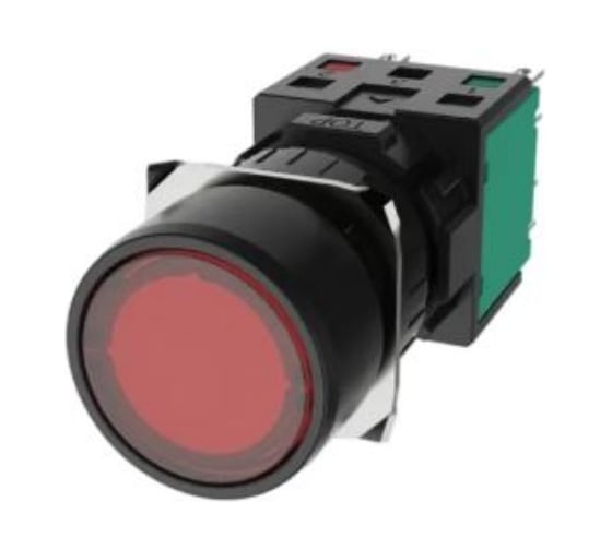Кнопка SUPU TS6 плоская, мгновенное нажатие, AC/DC 48V, 1НО+1НЗ, красная TS6515-0CL30-S11
