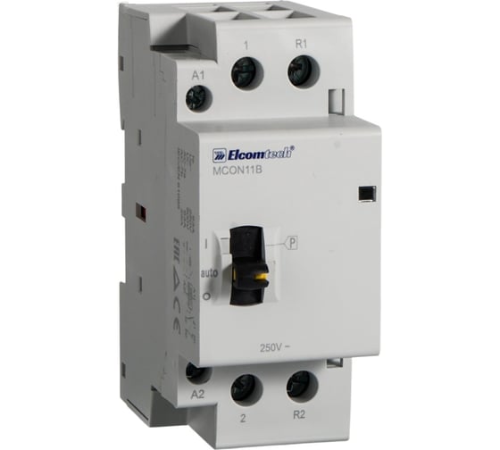 Контактор модульный ELCOMTECH MCON11B-63-20-M230AC 63A 2NO 0NC 230VAC с ручным управлением 2х модульный УТ-00046515