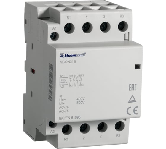 Контактор модульный ELCOMTECH MCON31B-63-22-230AC 63A 2NO 2NC 230VAC 3х модульный УТ-00046520