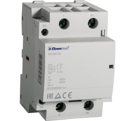 Контактор модульный ELCOMTECH MCON11B-125-11-230AC 125A 1NO 1NC 230VAC 3х модульный УТ-00046522