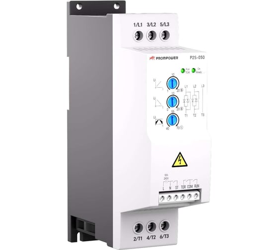 Устройство плавного пуска Prompower P2S-050-4-3T0-B, напряжение 400 B, мощность 3 кВт, 7А P2S05043T0B