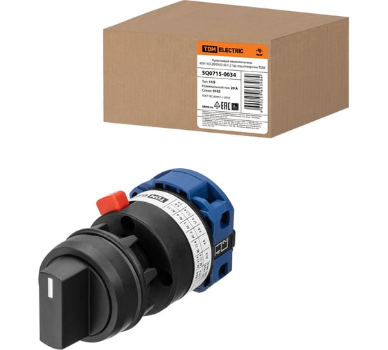 Кулачковый переключатель TDM ELECTRIC КПУ11О-20/0102 (0-1-2 1р) SQ0715-0034