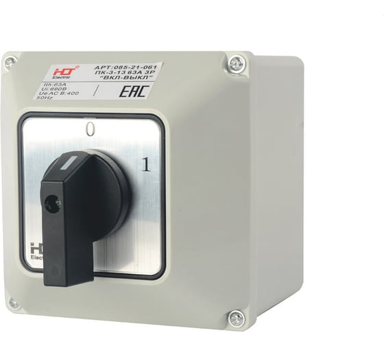 Переключатель кулачковый HLT ПК-3-13 63А 3P ВКЛ-ВЫКЛ IP54 085-21-061