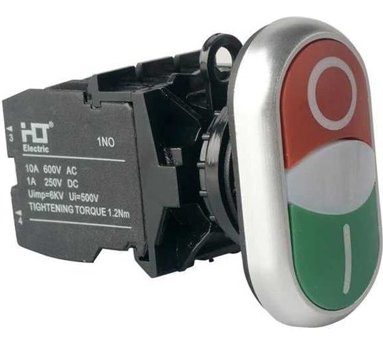 Кнопка HLT APBB-32N красно-зеленая Пуск-Стоп с подсветкой 230В 1з+1р (уп./10 шт) 085-07-305