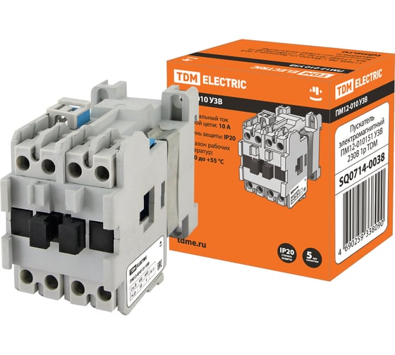 Электромагнитный пускатель TDM ELECTRIC ПМ12-010151 У3В 230В 1р SQ0714-0038