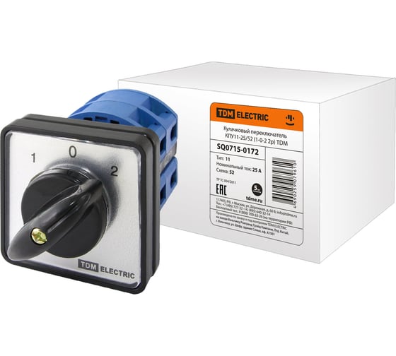 Переключатель направления TDM ELECTRIC КПУ11-25/52 1-0-2 2р SQ0715-0172