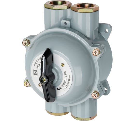 Пакетный переключатель TDM ELECTRIC ПП 2-100/Н2 2П 100А 220В, силуминовый корпус, IP56 SQ0723-0077