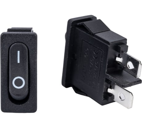 Клавиша Nord-Yada 250V 6А Mini черная (2конт.) ON-OFF (2шт в упаковке) 905471