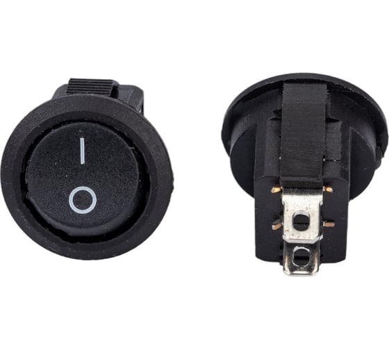 Клавиша Nord-Yada 250V 3А круглая Micro черная (2конт.) ON-OFF (2шт в упаковке) 905482 19812766