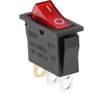 Клавишный выключатель LUAZON, 250 В, 15 А, ON-OFF, 3с, красный, с подсветкой, наб 10 ш. 6927685