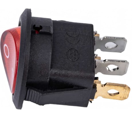 Круглая клавиша Nord-Yada 250V 6А красная с подсветкой (3контакта) ON-OFF (2шт в упаковке) 905487