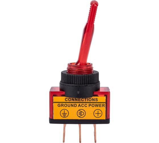 Однополюсный тумблер Nord-Yada 12V 20А с красной подсветкой (3контакта) ON-OFF 905520