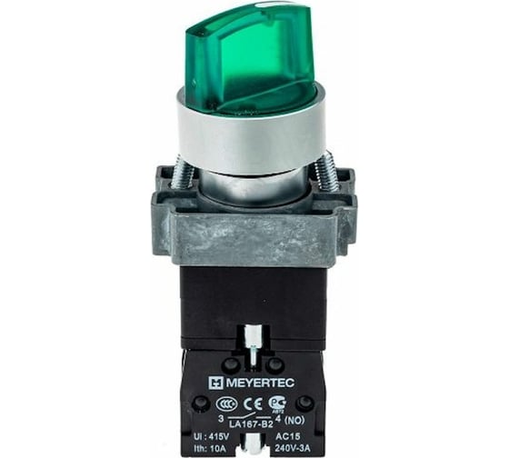 Переключатель с LED подсветкой, 220V AC/ DC, зеленый, MTB2-BK2363 арт. 000000MEYERTEC 79365