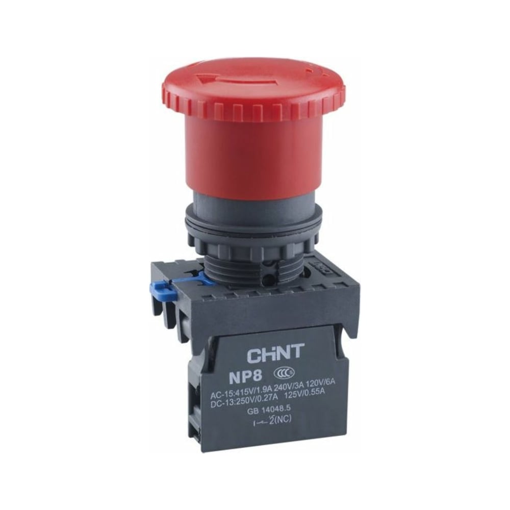 Кнопка управления CHINT "Грибок" d40мм с фиксацией NP8-01ZS/14 красн ...