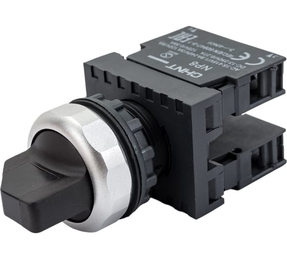 Переключатель CHINT с фиксацией NP8-20X/312 без подсветки 2НО черн. IP65 (R) 578131