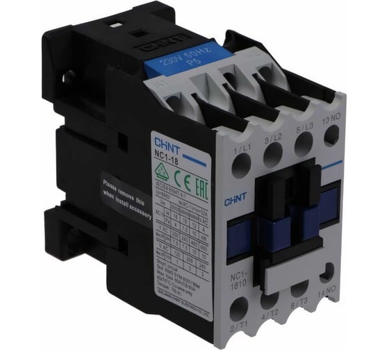 Контактор CHINT NC1-1810 18А 230В/АС3 1НО 50Гц (R) 221545