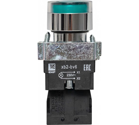 Кнопка EKF BA31 с подсветкой 230В зеленая NO PROxima xb2-bw31-230