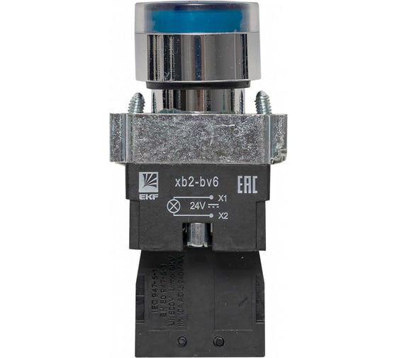 Кнопка BW61 с подсветкой 24В синяя NO PROxima EKF xb2-bw61-24