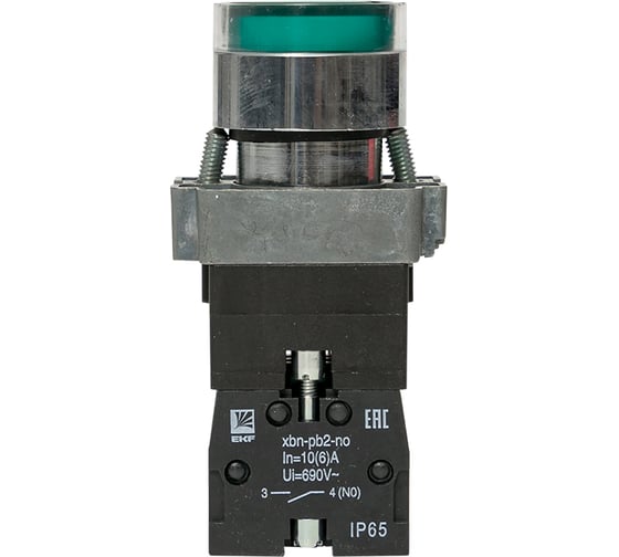 Кнопка EKF BA31 с подсветкой 230В зеленая NO IP65 PROxima xb2-bw31-230-65
