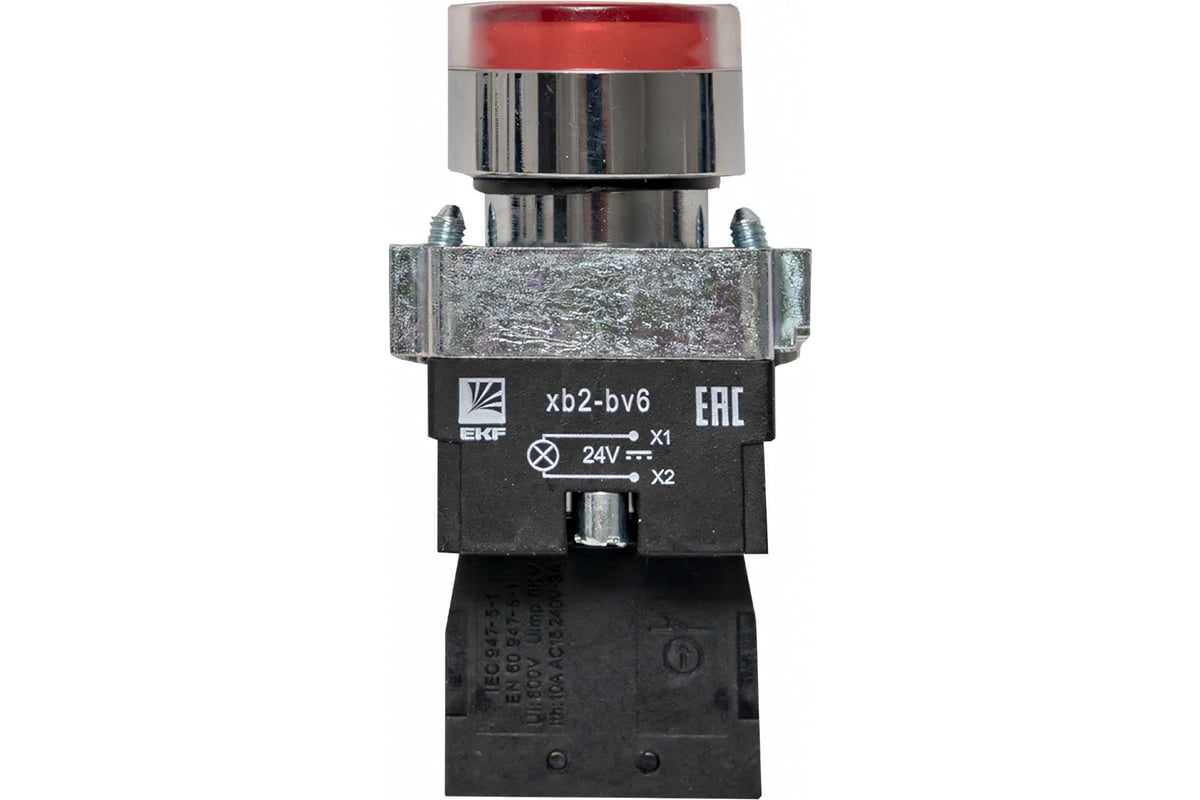 Кнопка EKF BA42 с подсветкой 24В красная NC PROxima xb2-bw42-24 ...