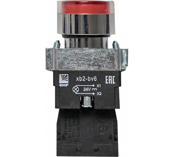 Кнопка EKF BA42 с подсветкой 24В красная NC PROxima xb2-bw42-24