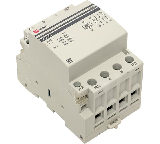 Модульный контактор EKF КМ 63А 2NО+2NC (3 модуля) PROxima km-3-63-22
