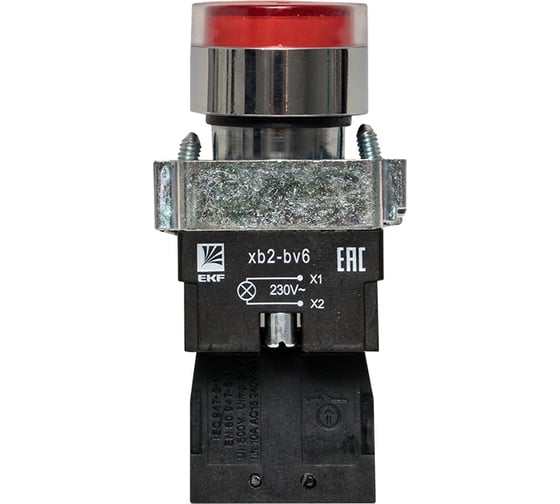 Кнопка EKF BA42 с подсветкой 230В красная NC PROxima xb2-bw42-230