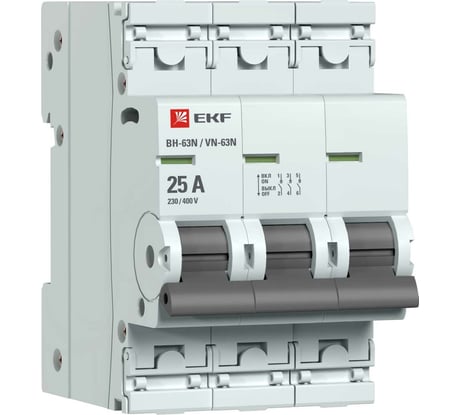 Выключатель нагрузки EKF PROxima ВН-63N 3P, 25А S63325