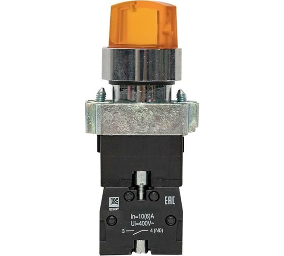 Переключатель EKF BD33 3P c желтой подсветкой 230В NO PROxima xb2-bk33-y-230