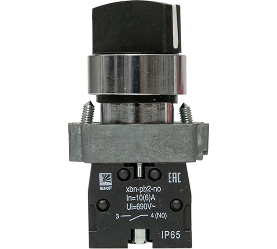 Переключатель BD21 2P короткая ручка NO IP65 PROxima EKF xb2-bd21-65