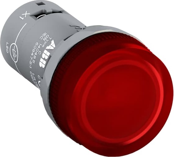 Лампа ABB CL2-520R красная со встроенным светодиодом 220В DC 1SFA619403R5201