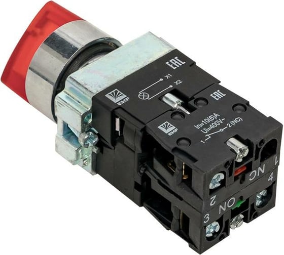 Переключатель EKF BD33 3P c красной подсветкой 24В NO PROxima xb2-bk33-r-24